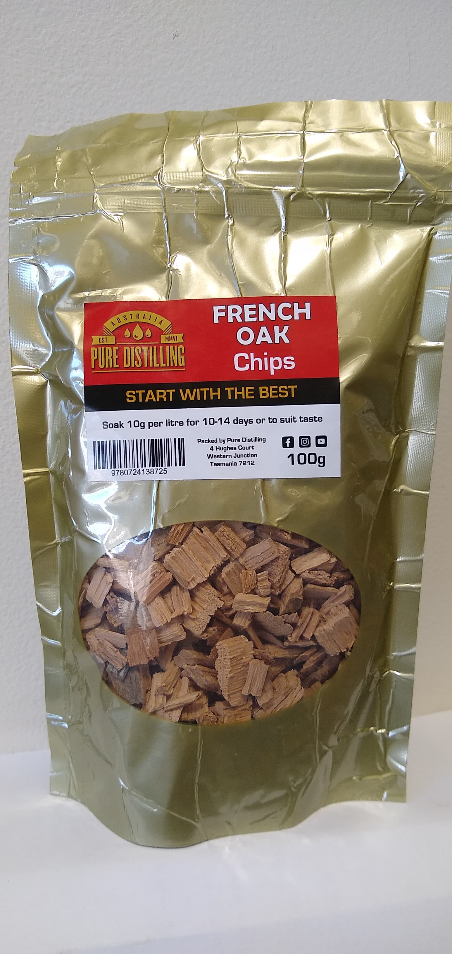 Pure Distilling French Oak Chips 100g