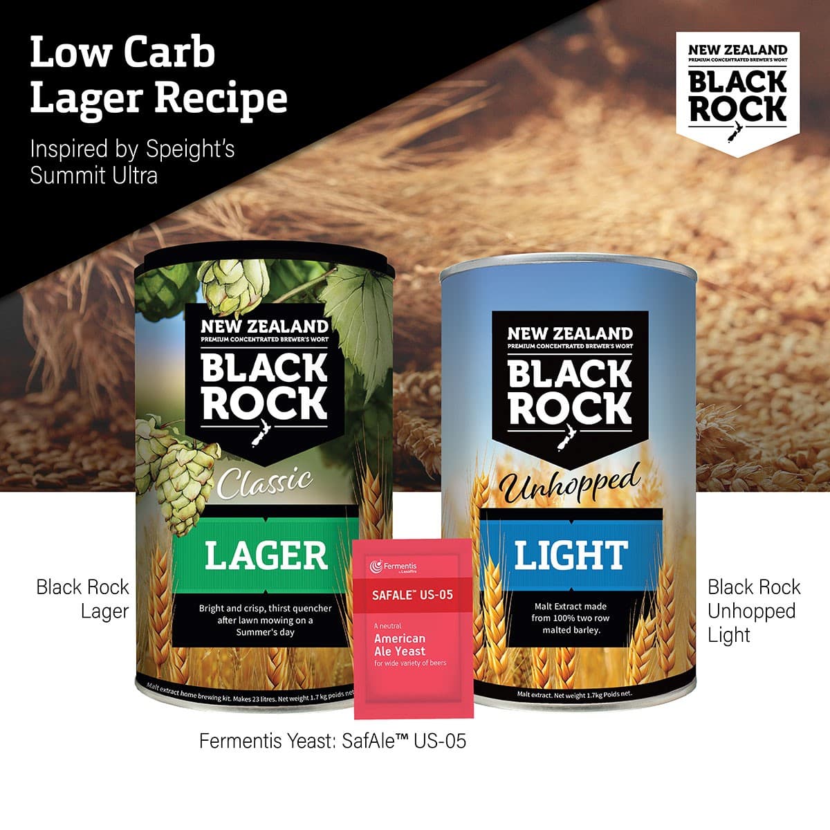 Black Rock Low Carb Lager Recipe - Inspired by Speight's Summit Ultra