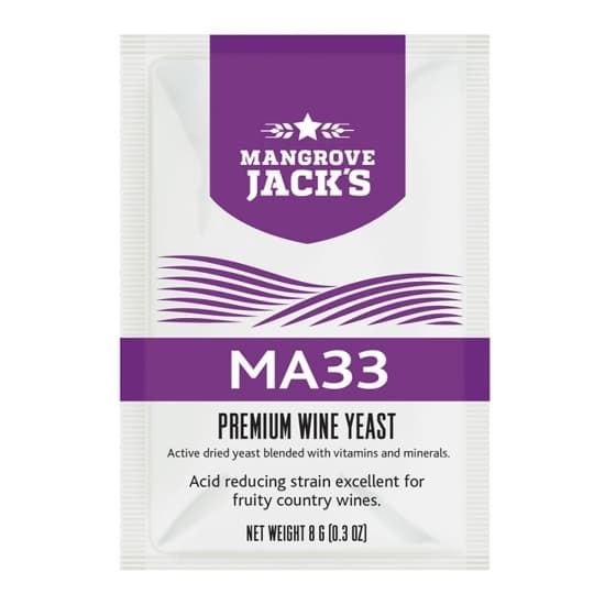 Mangrove jack's Yeast – MA33 – white fruit country wines, acid reducing (8g)