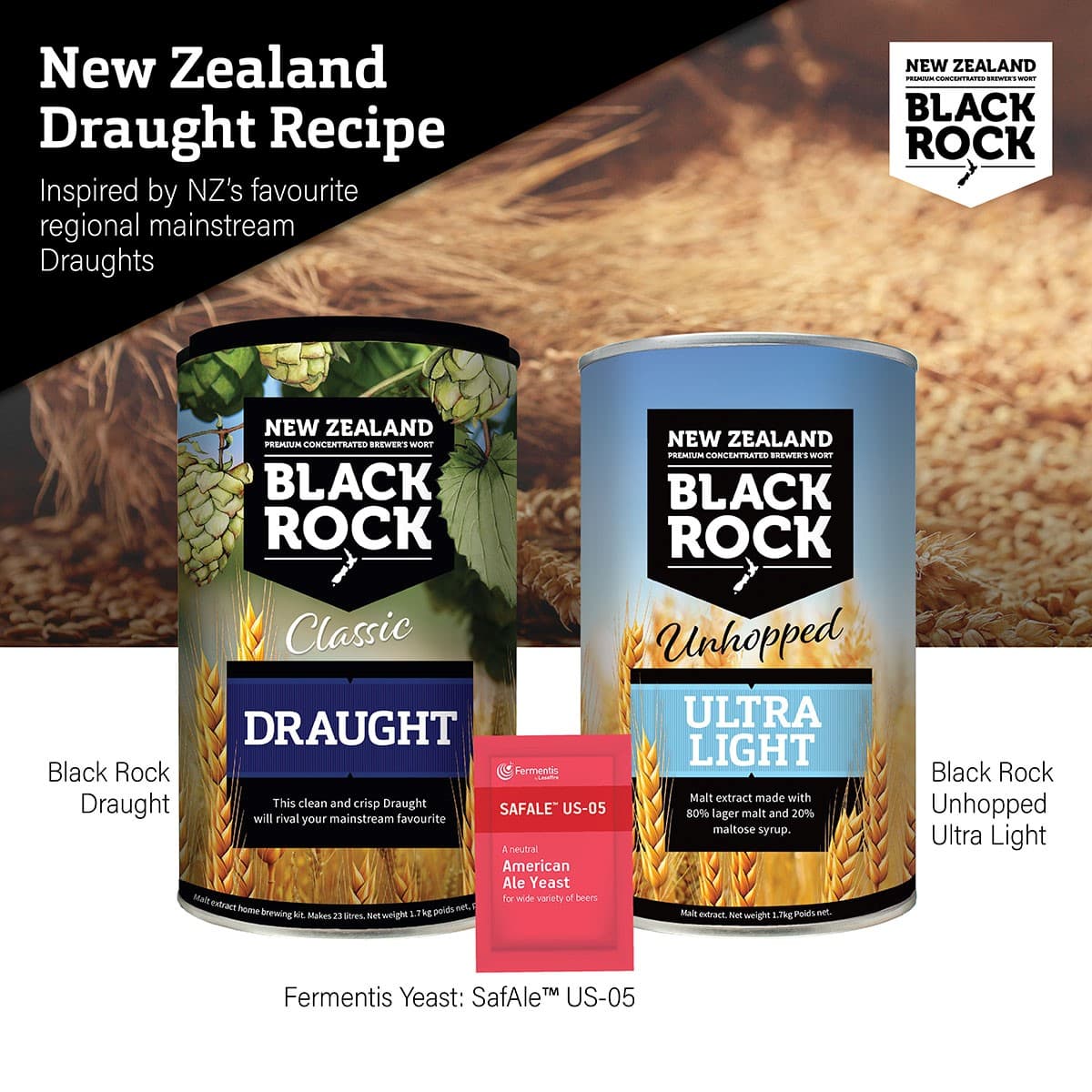 Black Rock NZ Draught Recipe - inspired by NZ's favourite regional mainstream Draughts