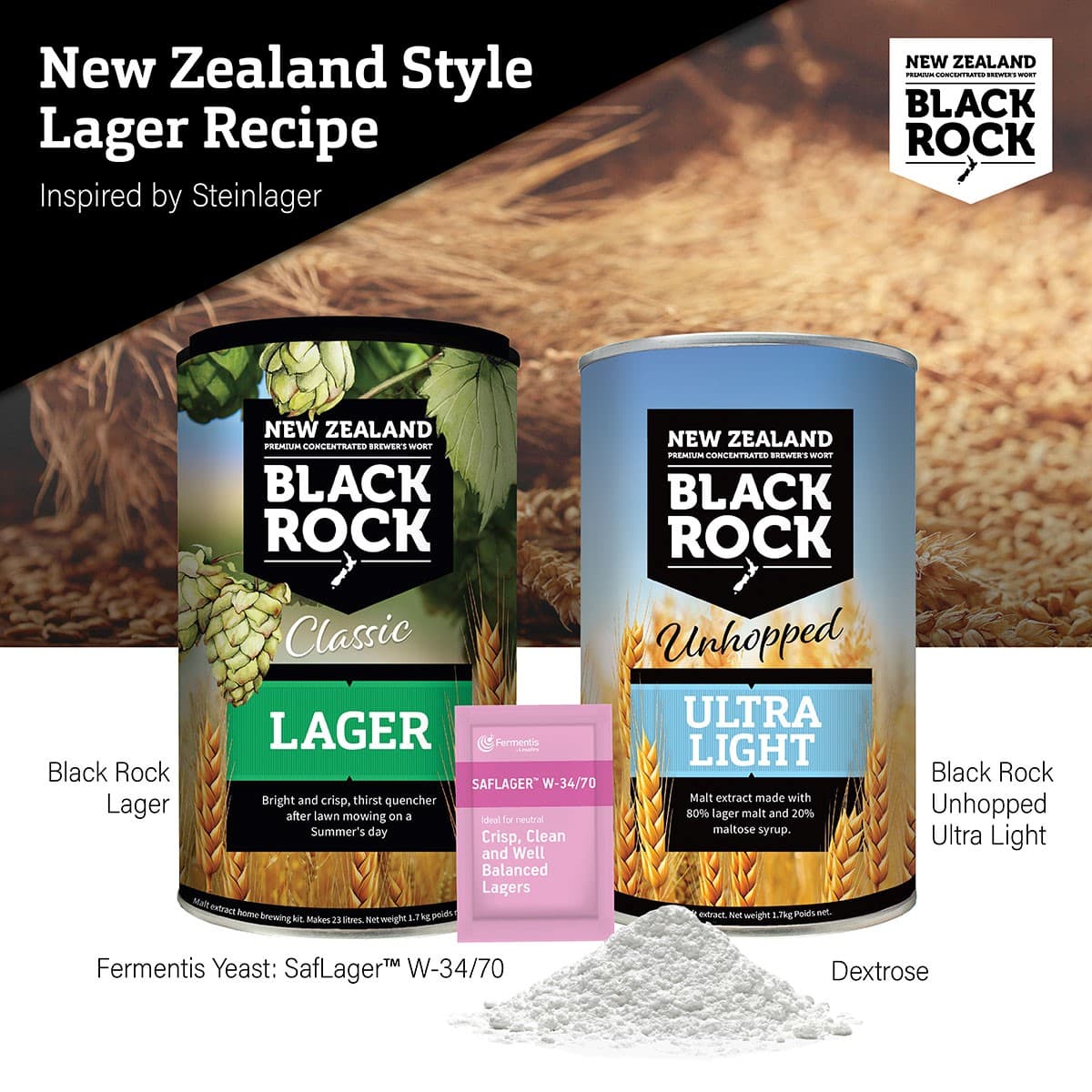 Black Rock New Zealand Style Lager Recipe - inspired by Steinlager